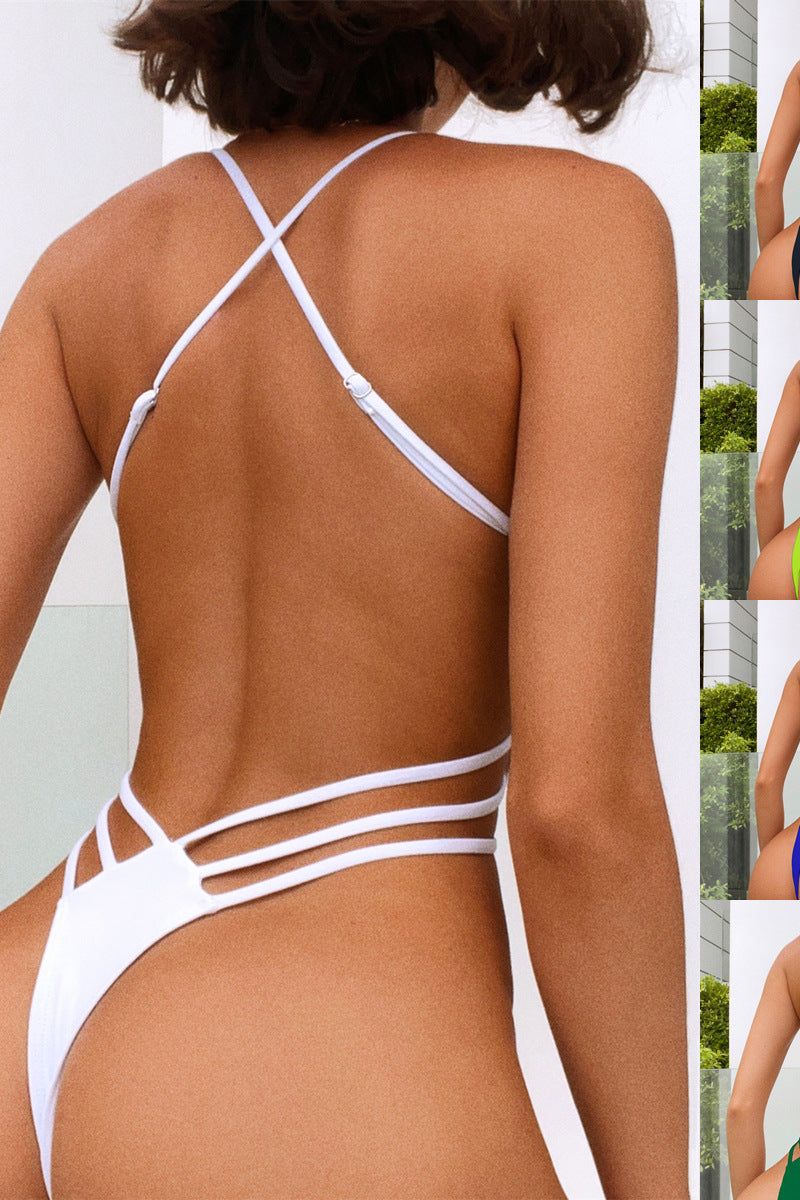 Solid Color One-piece sexy Swimsuit