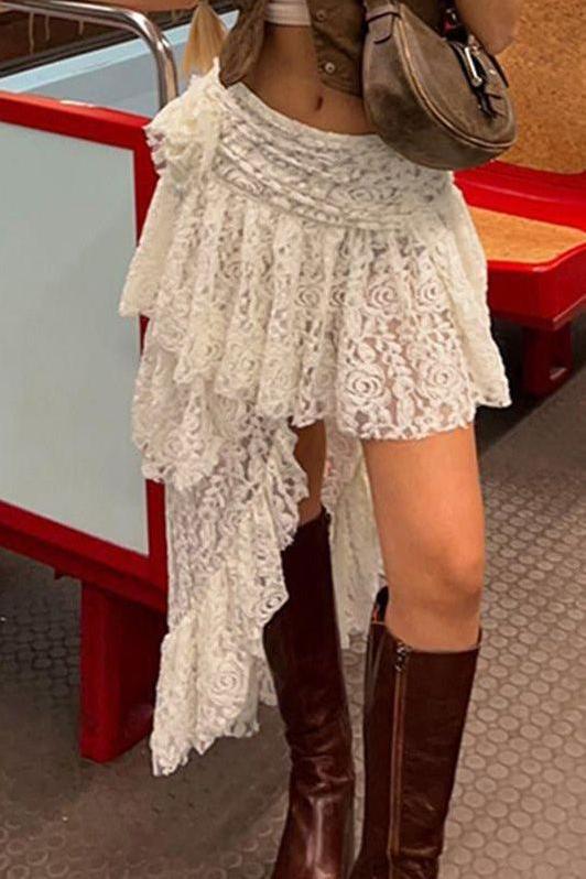 Asymmetrical design short skirt