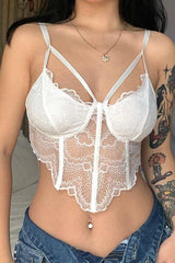 Lace Argyle Hem Sexy Street Top