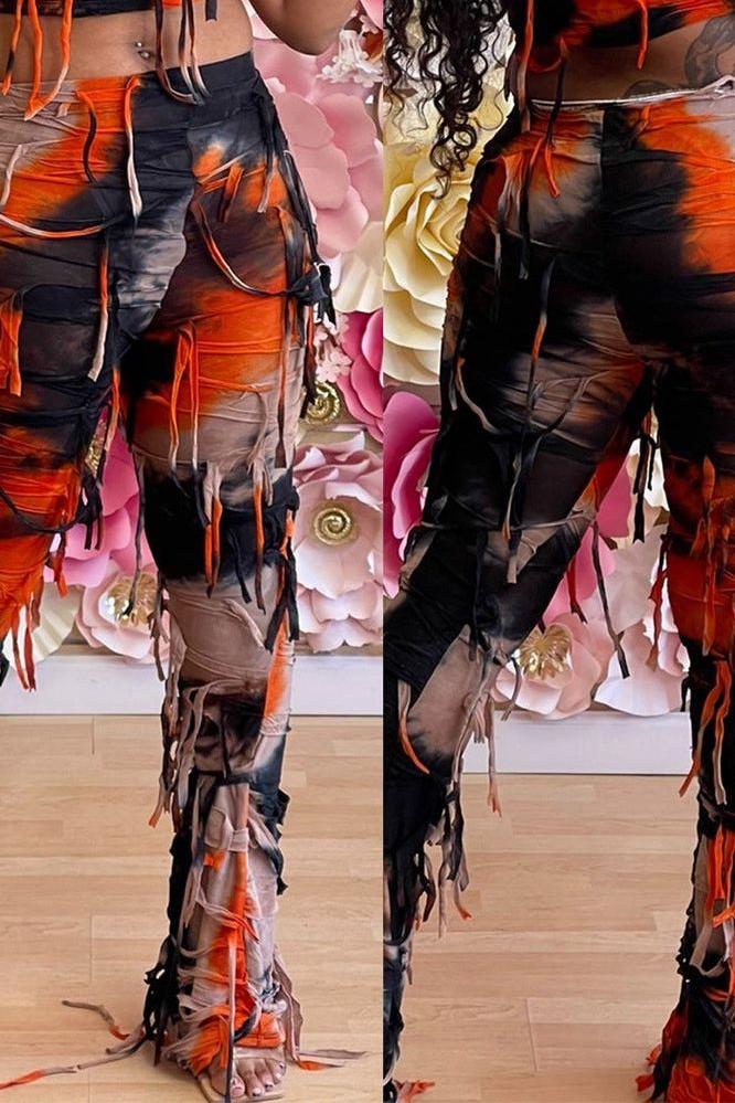 Tie-Dye Tassel Beggar American Pants
