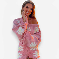 Casual Colorful Flower Woolen suit