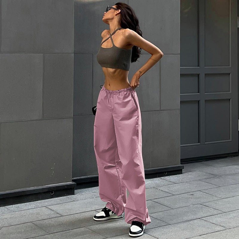 American street simple loose pants