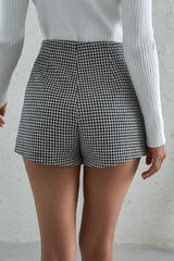 College style luxury classic houndstooth skirt