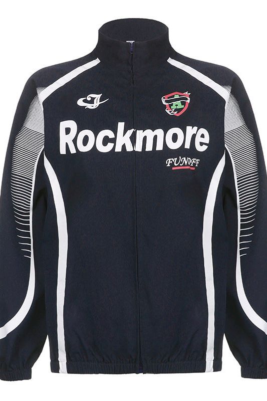 Motorcycle Letter Printed Woven Jacket