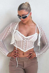 Strap shawl two-piece set top