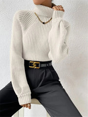 Loose Slim High Collar Knitted Sweater