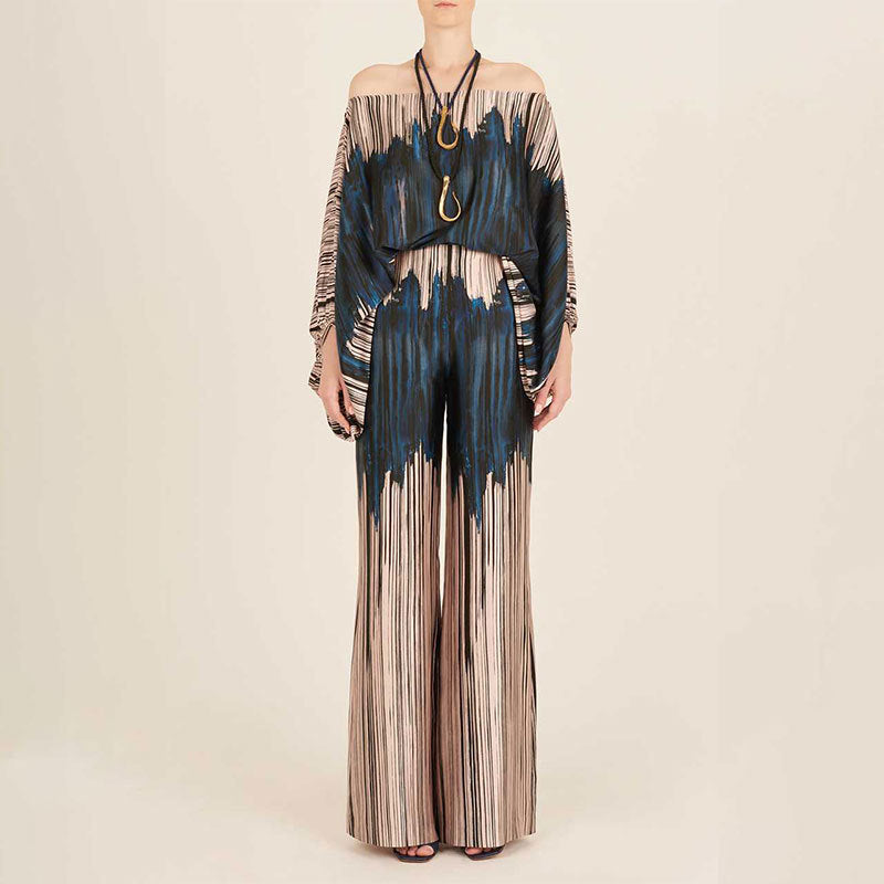 Loose Bat Sleeve Wide Leg Pants Casual Suit