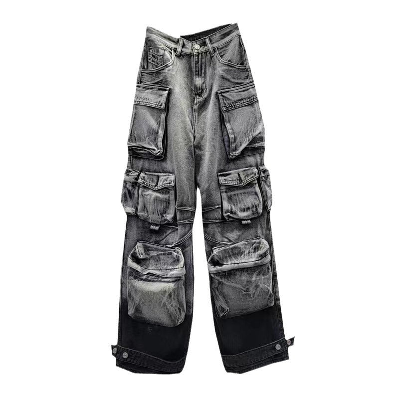 Washed Gradient Paratrooper Jeans