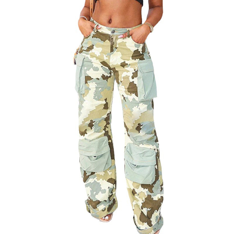 Camouflage Pocket Stitching Pants