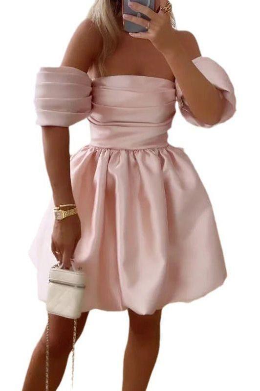Feifei sleeve tube top fashion pleated dress