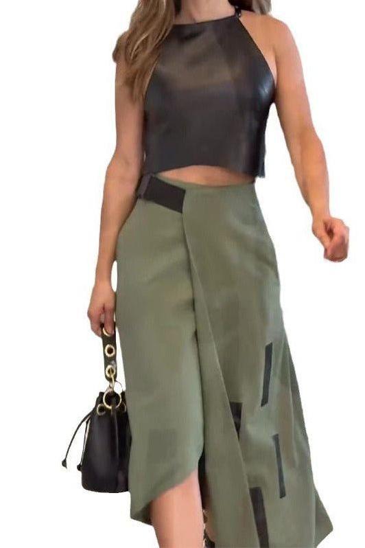 Halterneck Short Top Skirt Set