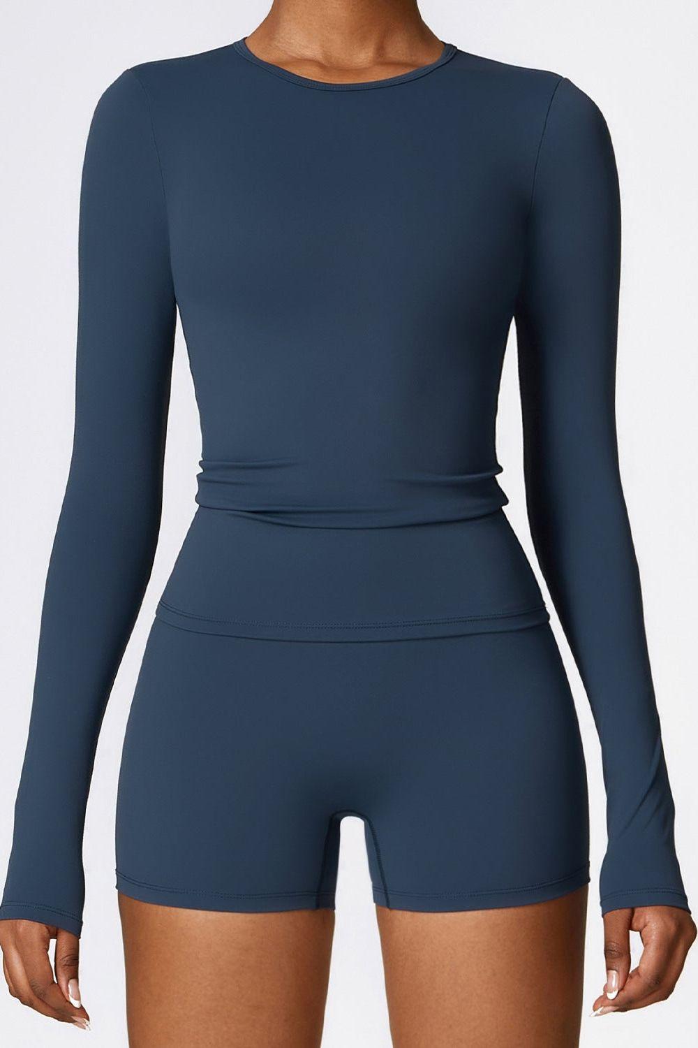 Brushed long-sleeved yoga suit