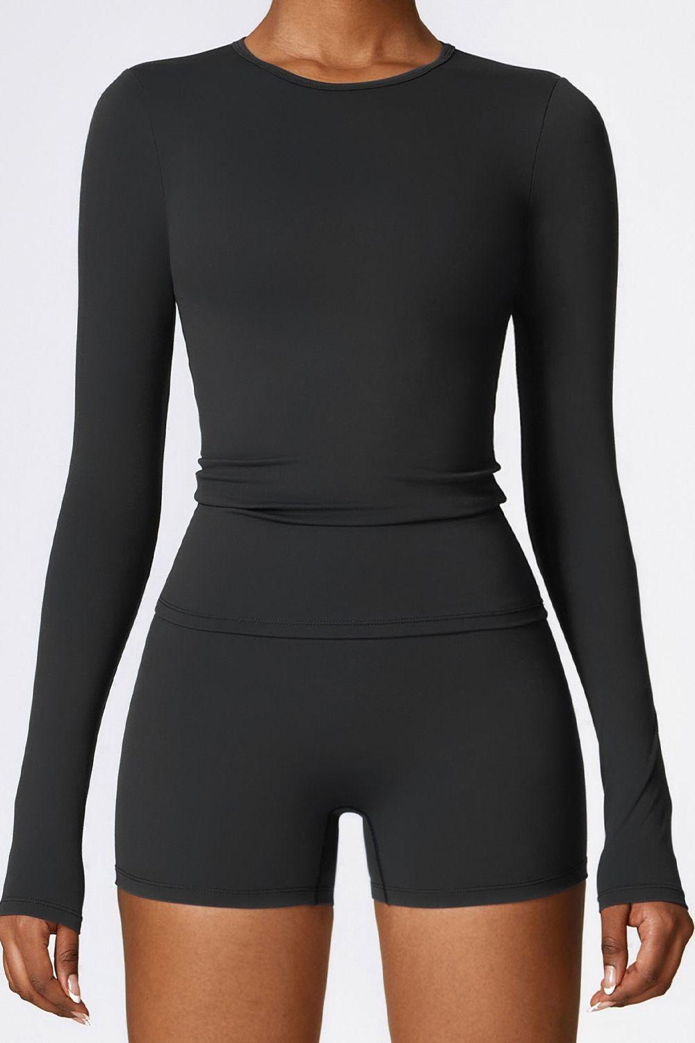Brushed long-sleeved yoga suit