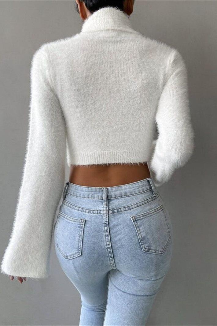 High Collar Short Sweater