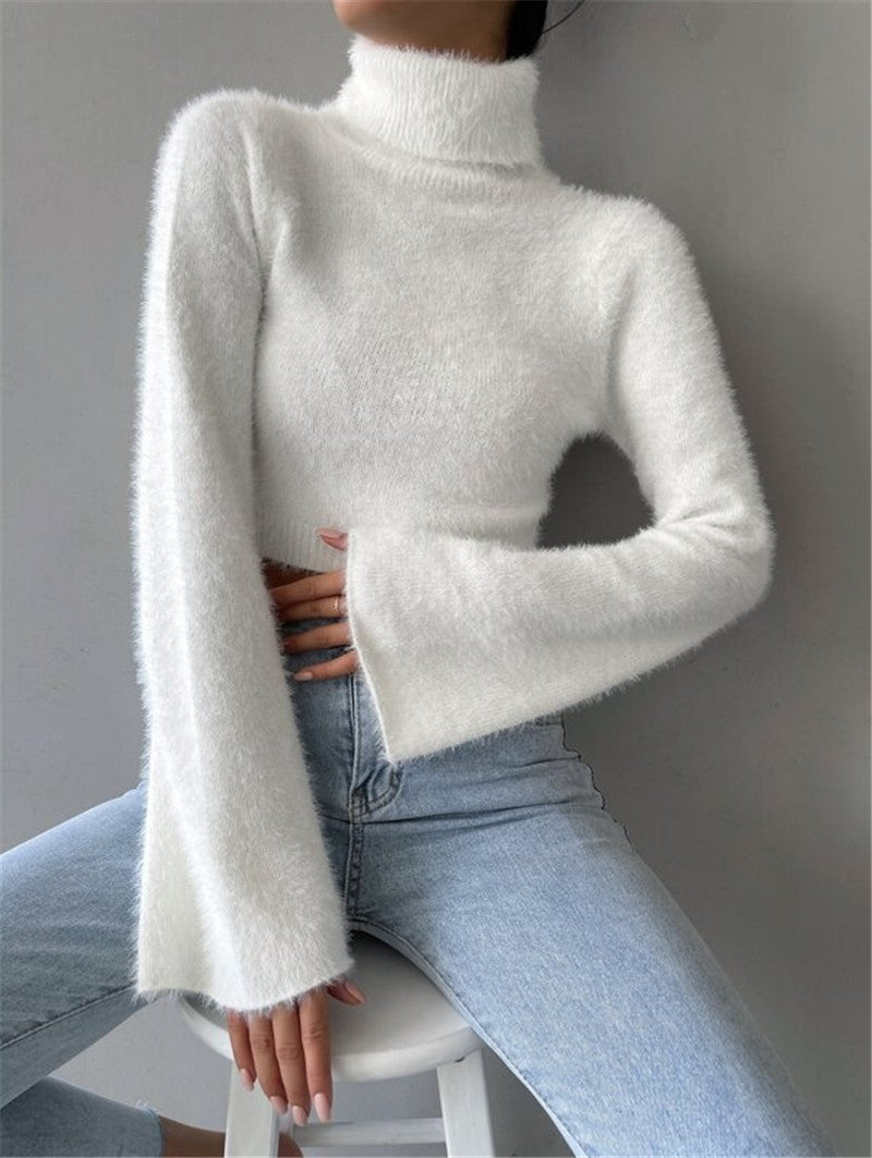 High Collar Short Sweater