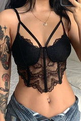 Lace Argyle Hem Sexy Street Top