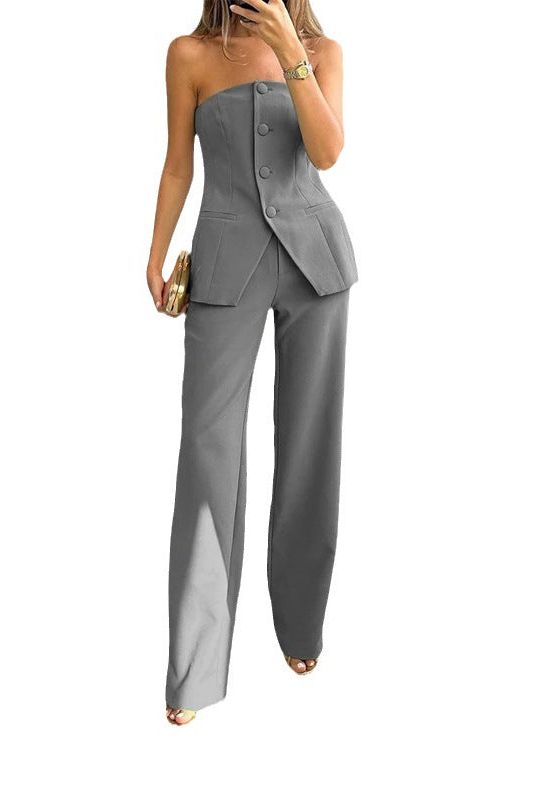 Temperament Tube Top Suit Pants