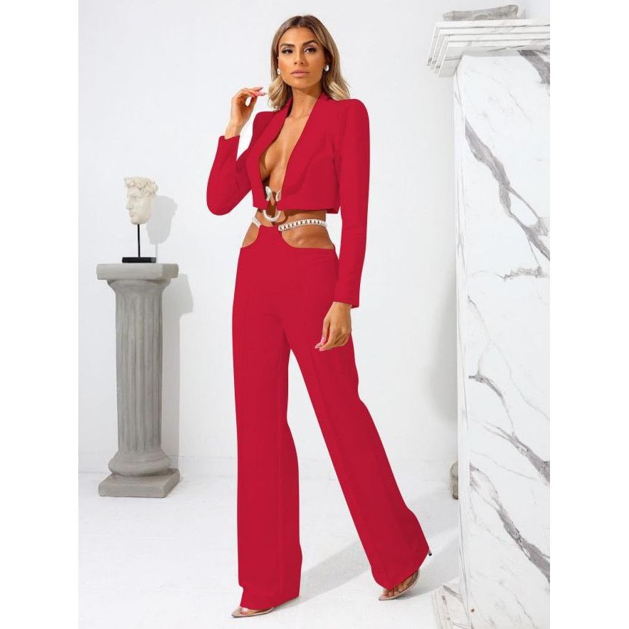 Chain belt Elegant two-piece suit