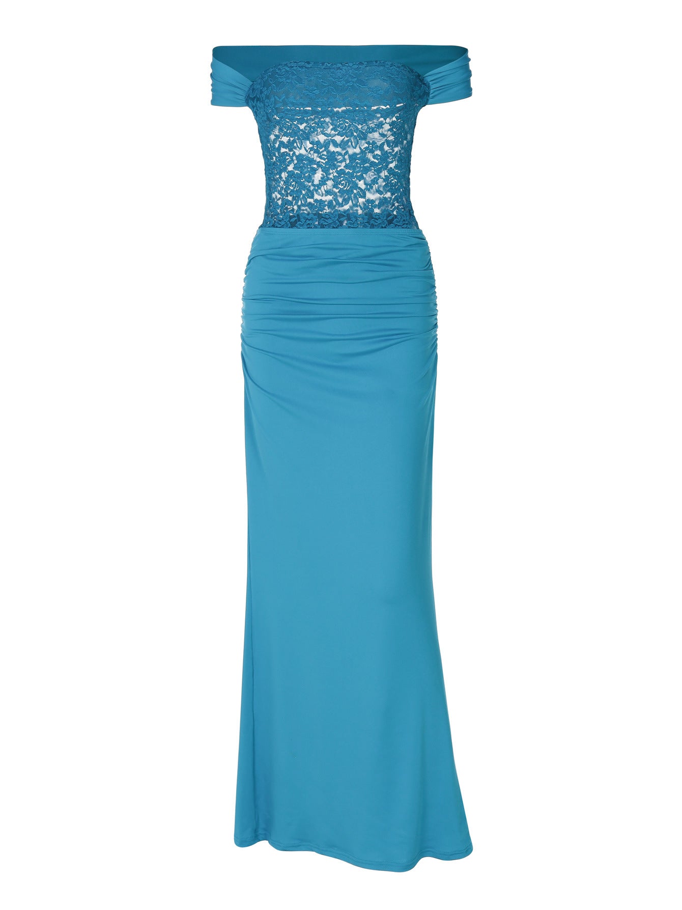 Off-Shoulder Top With High Waist And Long Skirt Suit