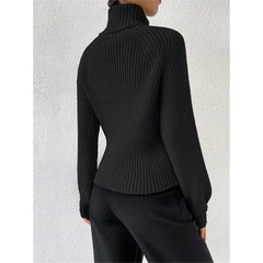 Loose Slim High Collar Knitted Sweater