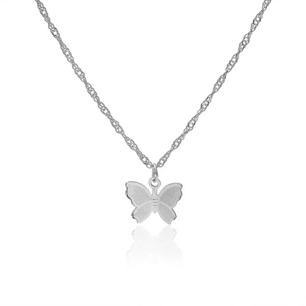 Silver Fluttering Butterfly Earrings and Necklace Set