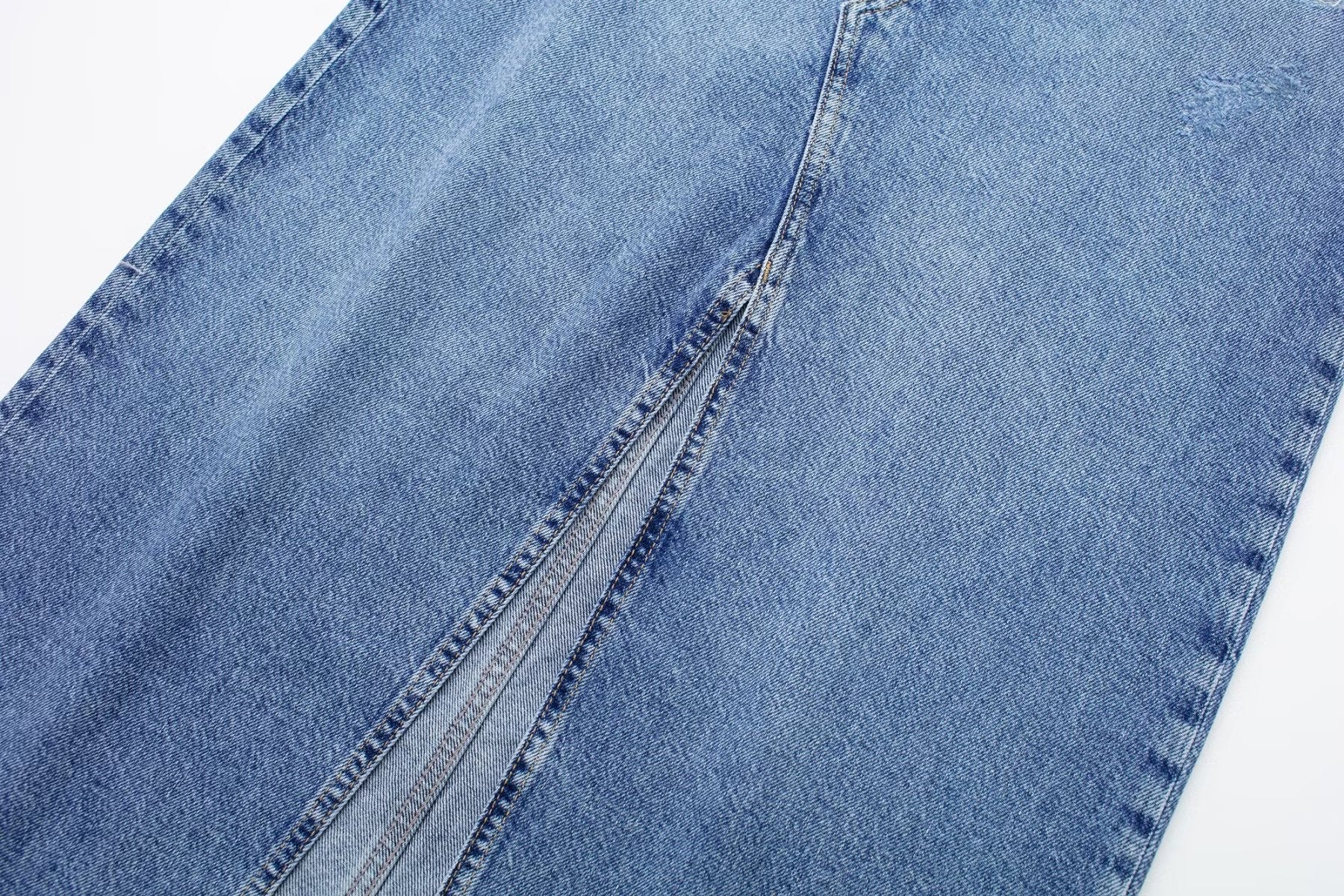 Scandanavian Style Knee Length Blue Denim Skirt