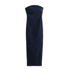 Strapless Sleeveless Denim Dress