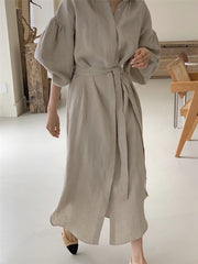 Dress Shirt Long Cotton Evening  Dresses White Female Vintage Maxi Party Oversize Beach Casual Elegant Prom