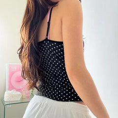 Vintage Bow Polka Dot Halter Sleeveless Top