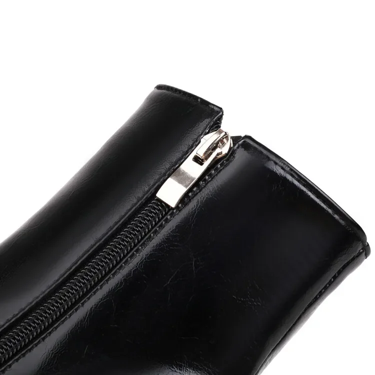 White Hearts Black Platform Boots