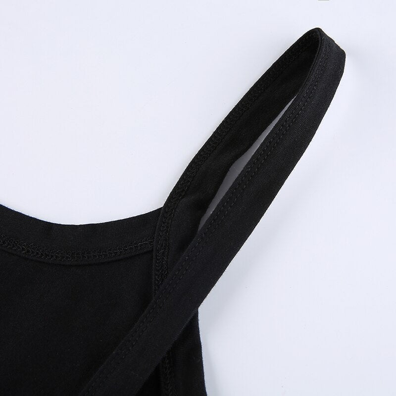 Black Backless Slim Bandage Mini Tank