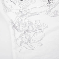 Vintage White Graphic Printed Slim Top