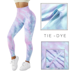 VibeMartini Yoga Leggings For Fitness  Sport Tights Seamless Scrunch Butt Legging High Waist Sportswear Tie Dye Workout Tights Gym Pant