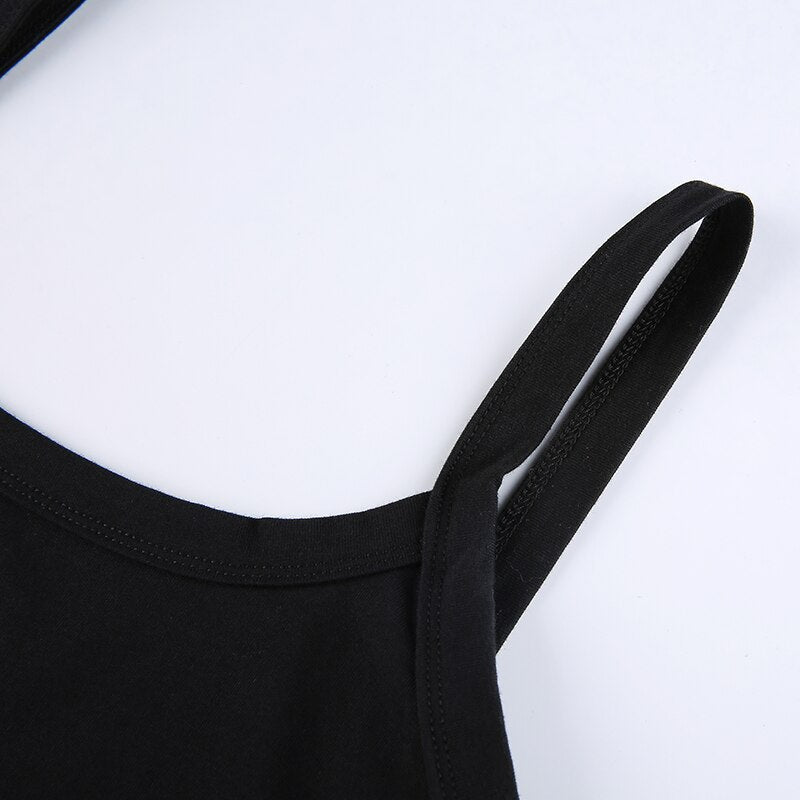 Black Backless Slim Bandage Mini Tank