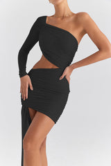 Black Backless Cut-out Mini Dress