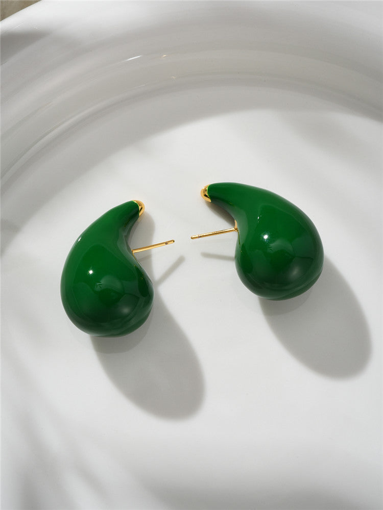 Emerald Green Teardrop Drop Earring