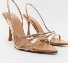 Slingback High Heel Rhinestone Pump Shoes