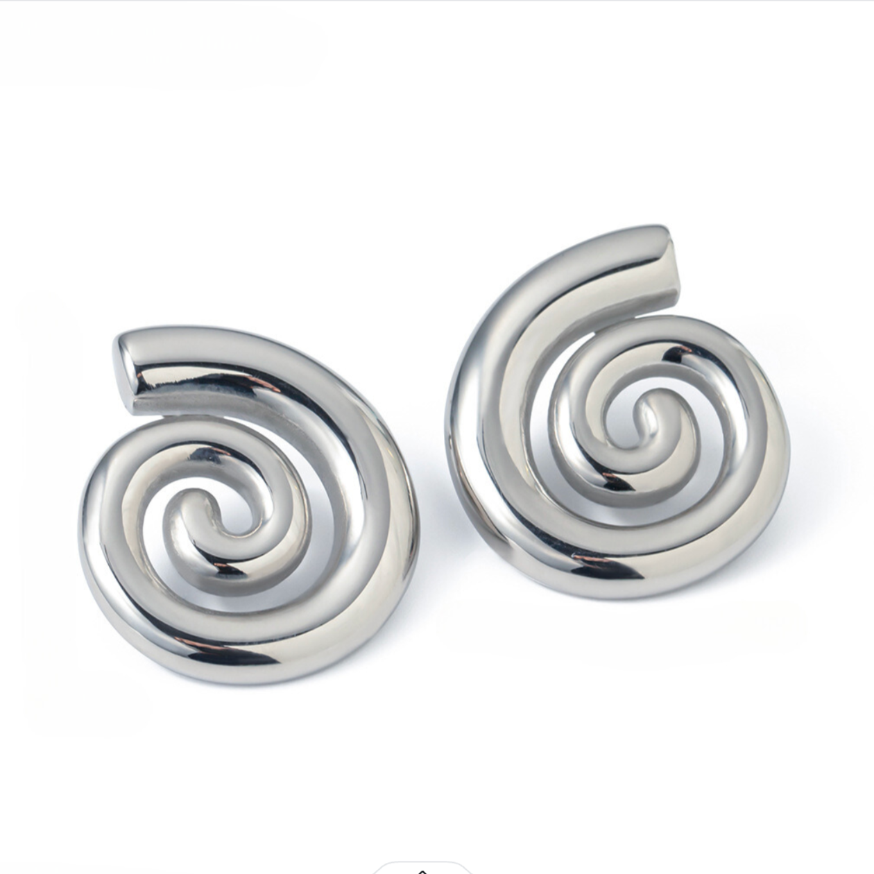 Spiral Gold Plated Stud Earrings