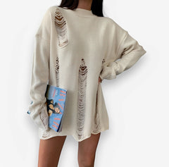 Hollow Knitted Pullover Hole Sweater