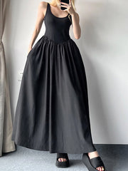 Gothic Spliced Loose Maxi Dress