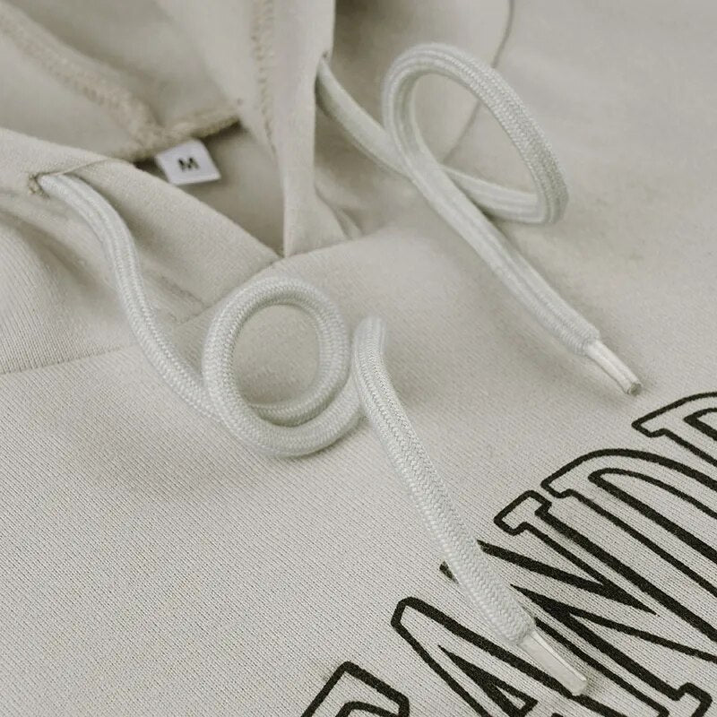 Grey Printed Graphic Long Pullover Hoodie