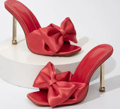 Silk Butterfly-knot Square toe Pump Shoes