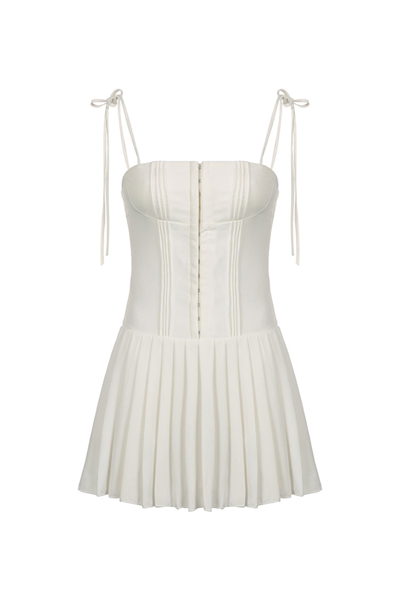 Tie-straps Corset Pleated Cami Dress