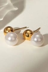 Stacey Dome Pearl Earrings