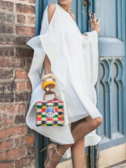 Asymmetric Solid Color Batwing Sleeves Cold shoulder Midi Dresses