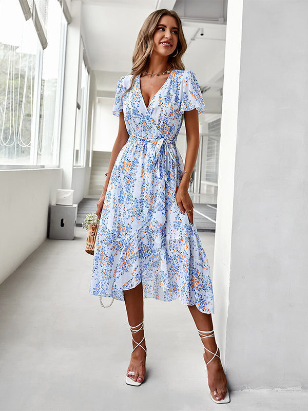 Bohemia A-Line Floral V-Neck Dress
