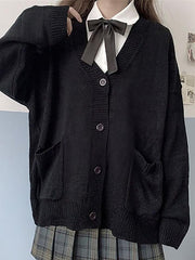 V-Neck Plain Cardigan