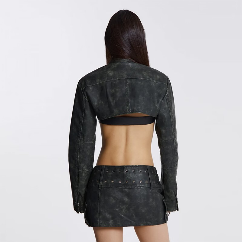 Low Waist Micro Mini Belt Skirt