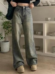 Washed Distressed High Rise Boyfriend Jeans