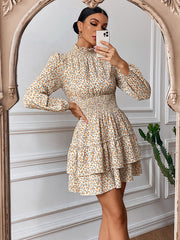 Bohemia A-Line Floral High-Neck Dress